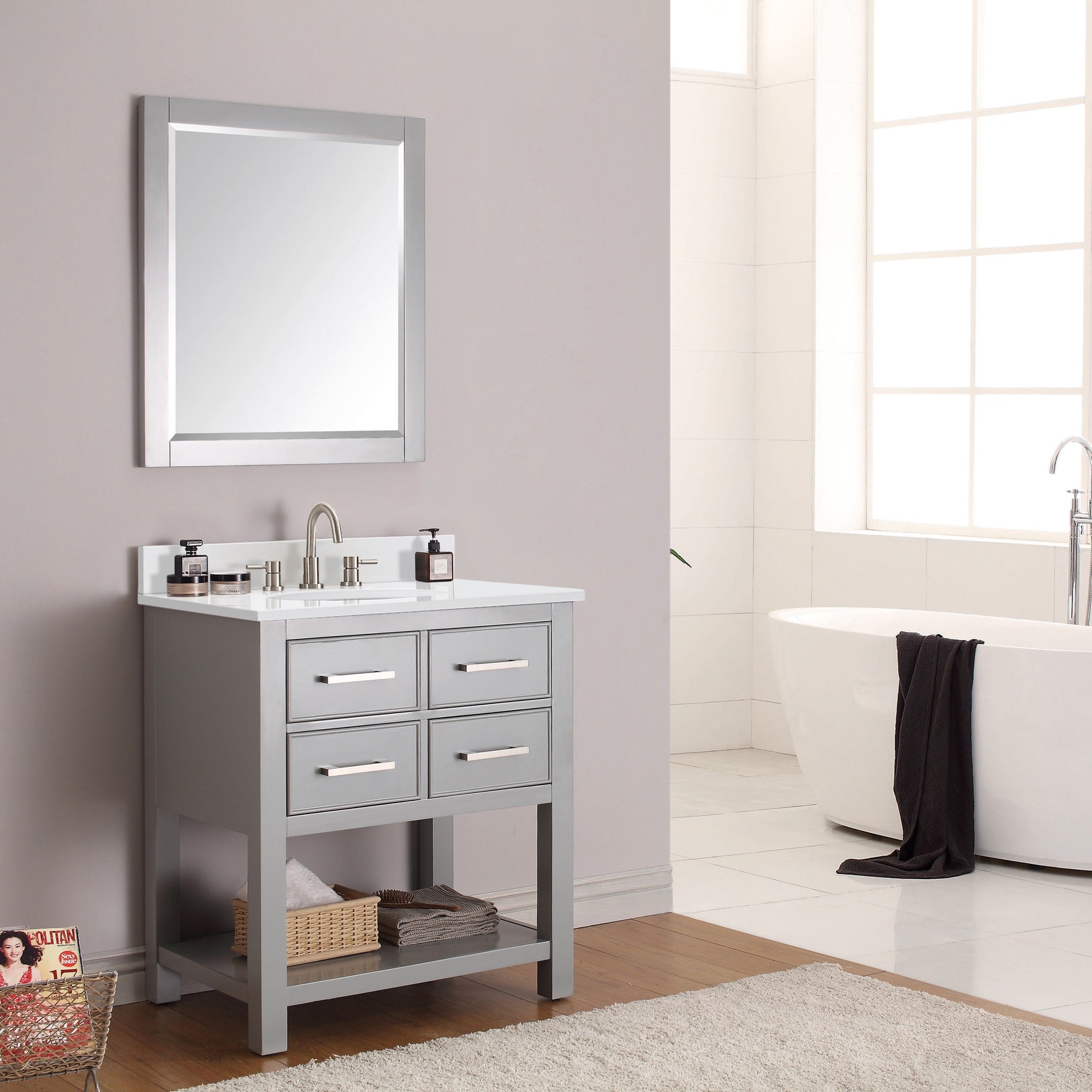 chilled gray vanity set