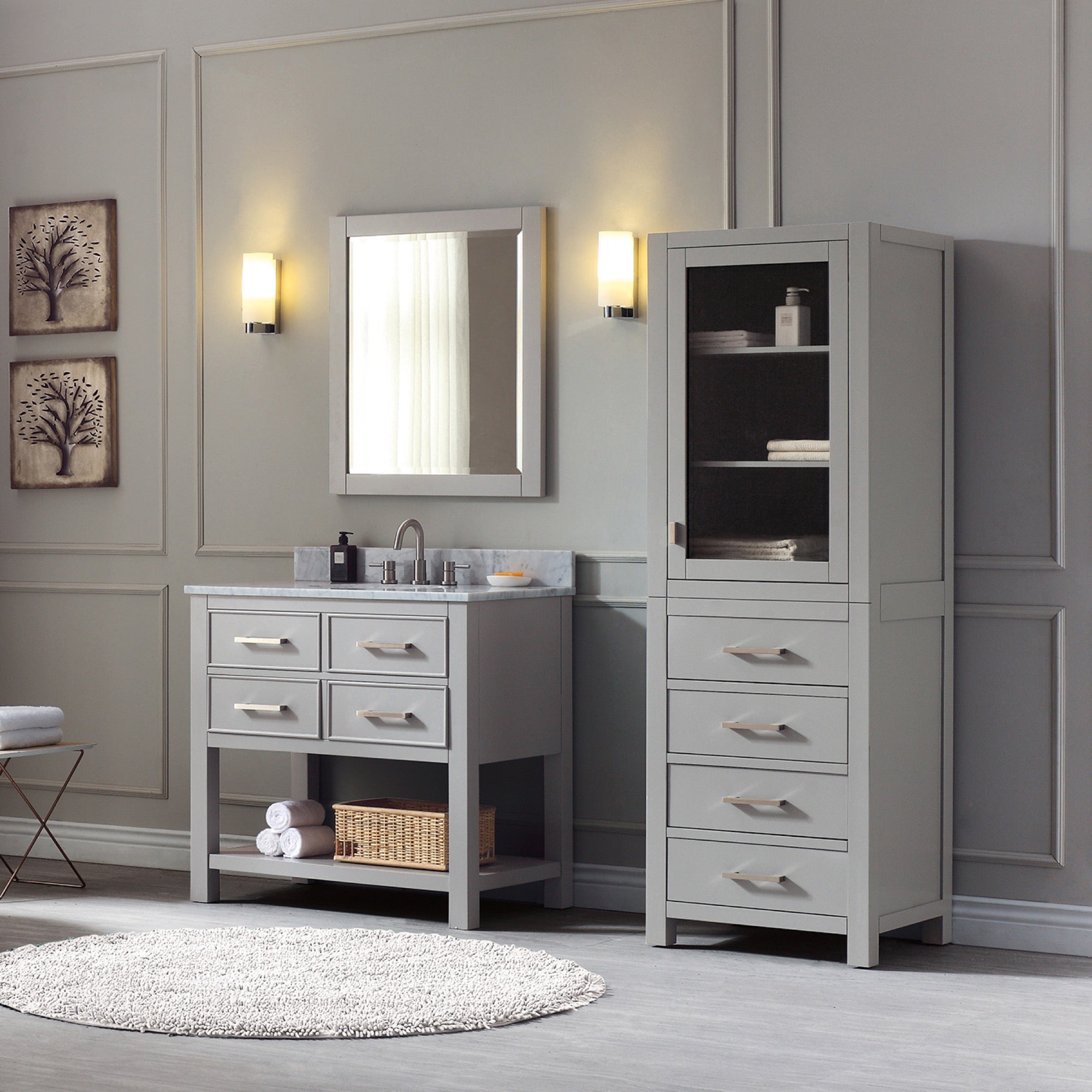 chilled gray vanity set