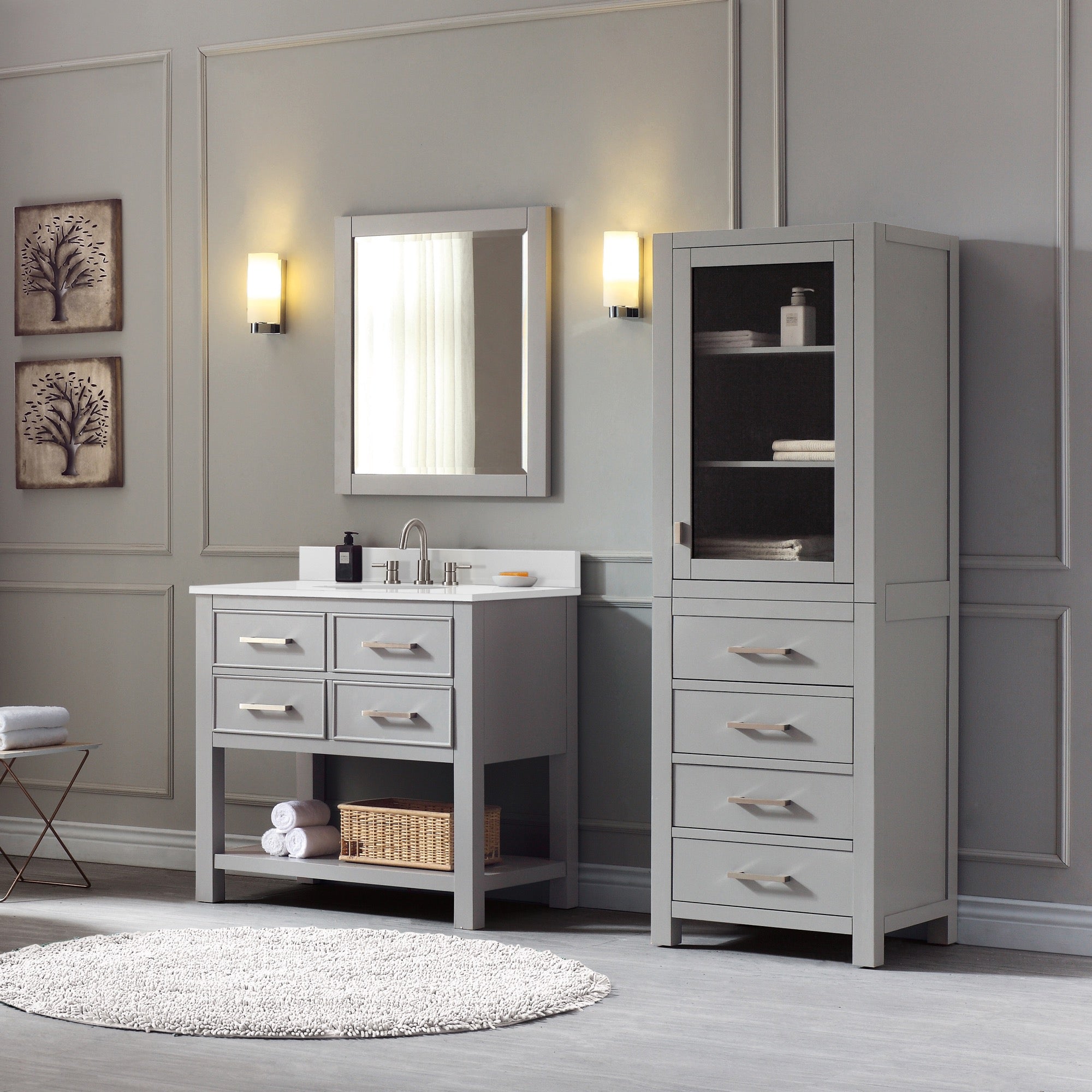 chilled gray vanity set