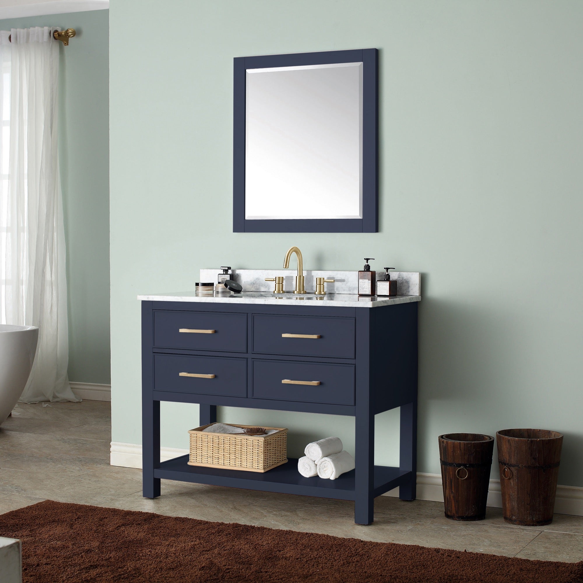 navy blue vanity set