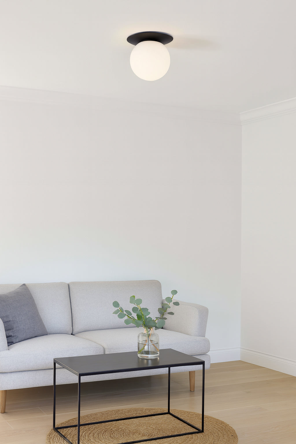 matte black/white flush mount