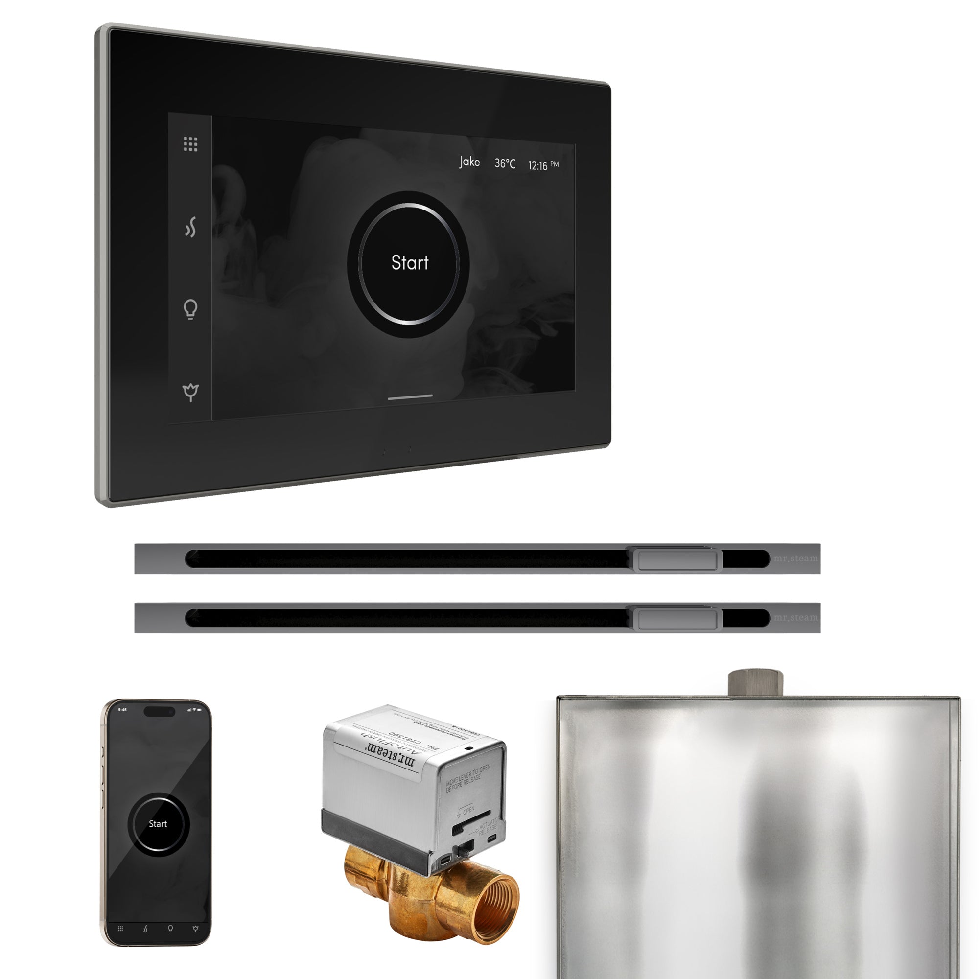Mr Steam XButler Max Steam Shower Control Package with iSteamX Control and Linear Steamhead by Mr Steam