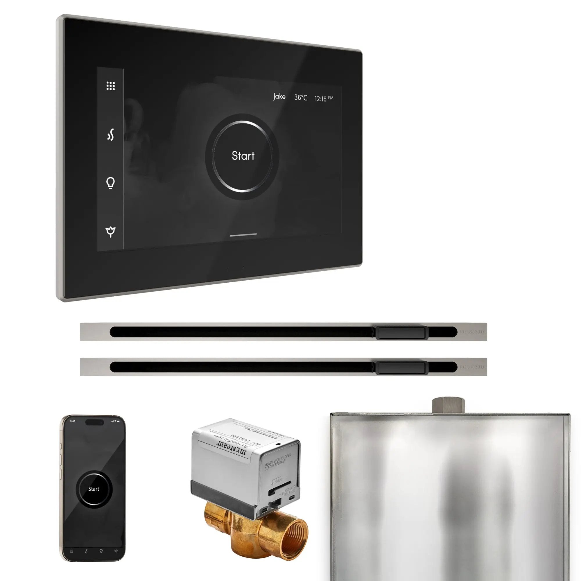Mr Steam XButler Max Steam Shower Control Package with iSteamX Control and Linear Steamhead by Mr Steam