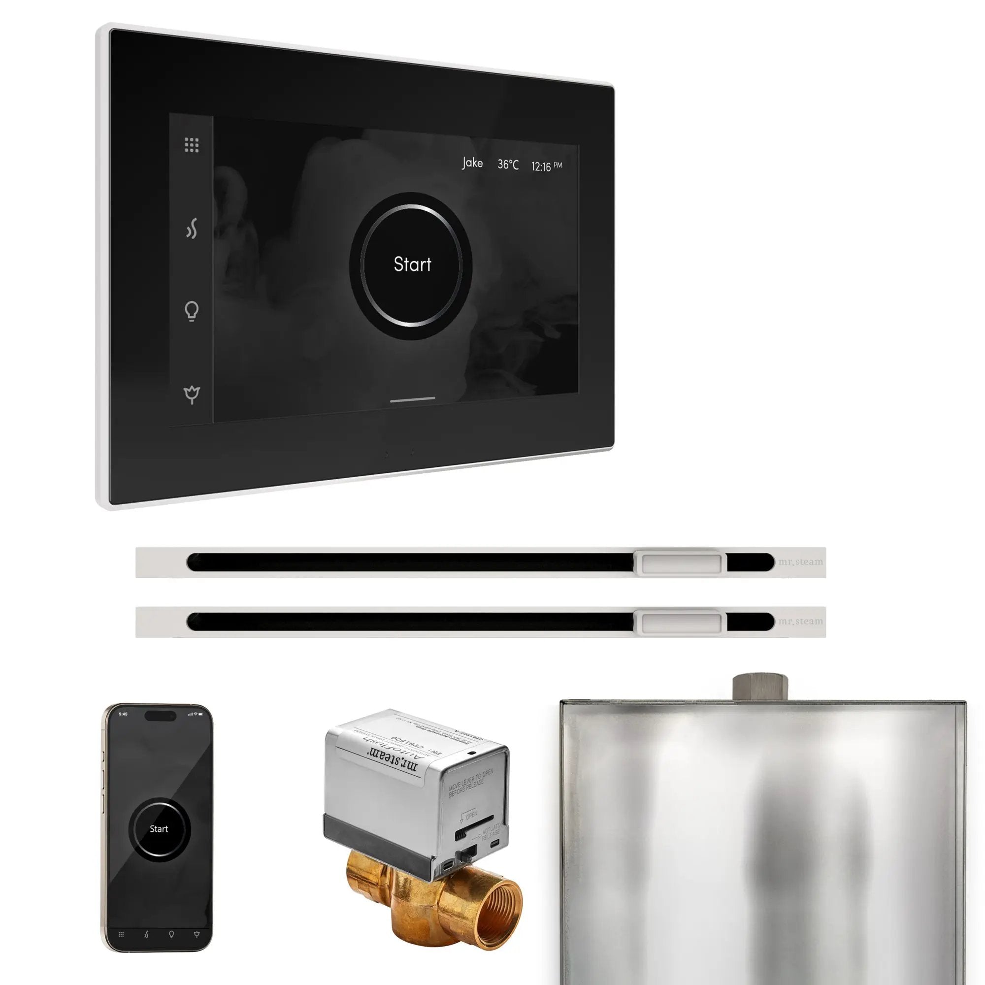 Mr Steam XButler Max Steam Shower Control Package with iSteamX Control and Linear Steamhead by Mr Steam