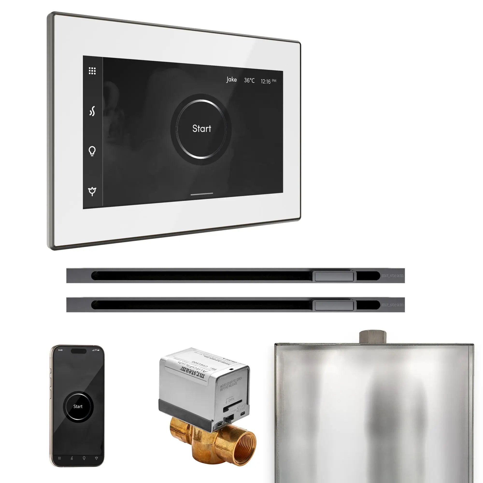 Mr Steam XButler Max Steam Shower Control Package with iSteamX Control and Linear Steamhead by Mr Steam