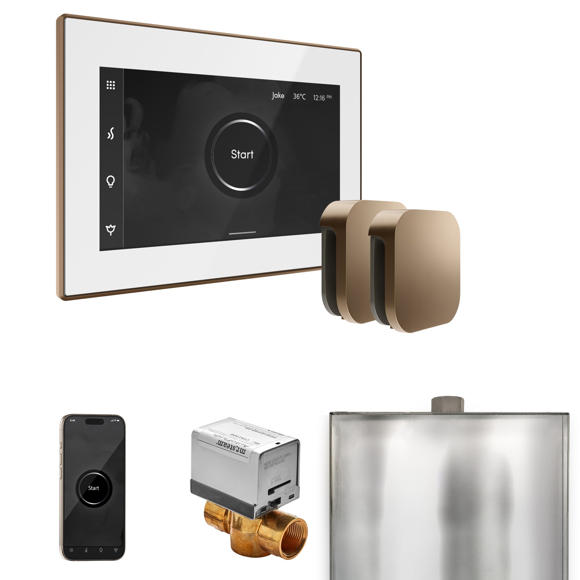 Mr Steam XButler Max Steam Shower Control Package with iSteamX Control and Steamhead