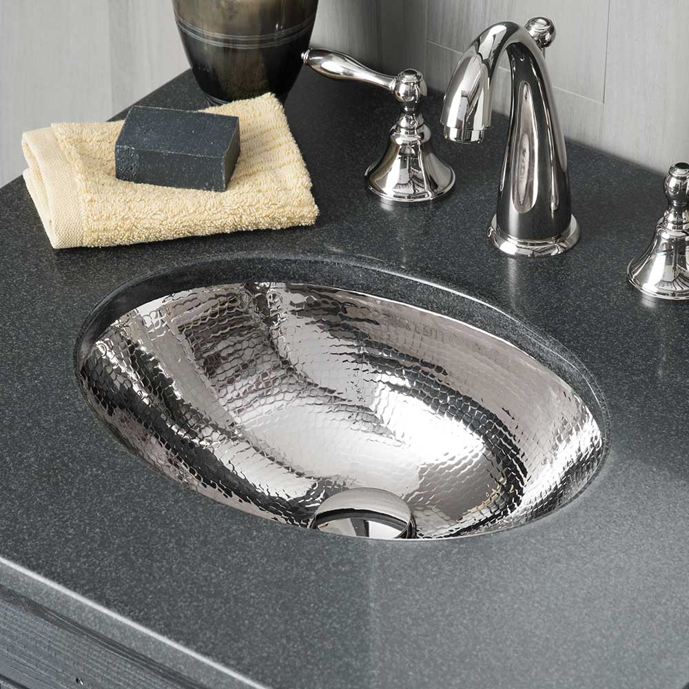 polished nickel bathroom sink
