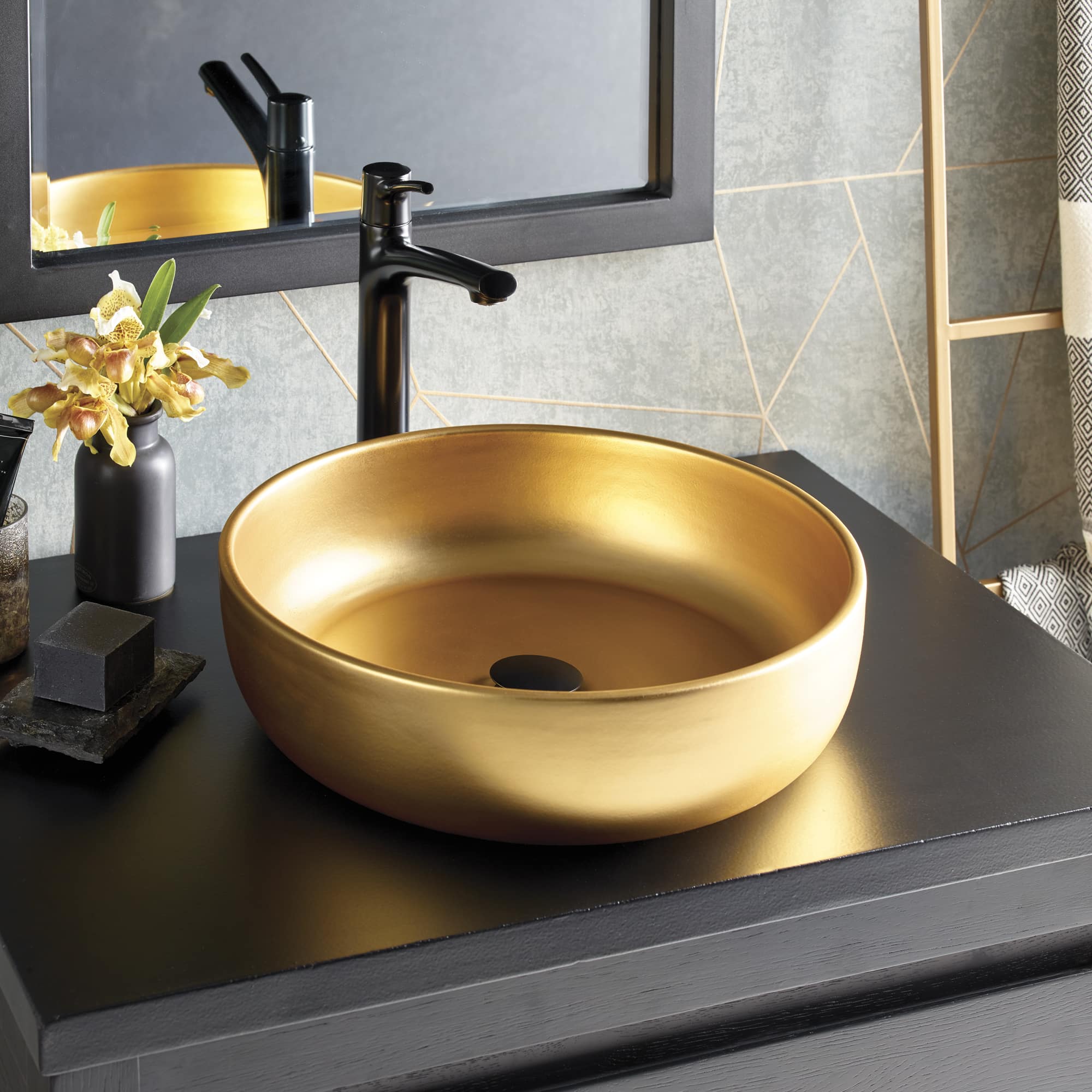 matte gold bathroom sink