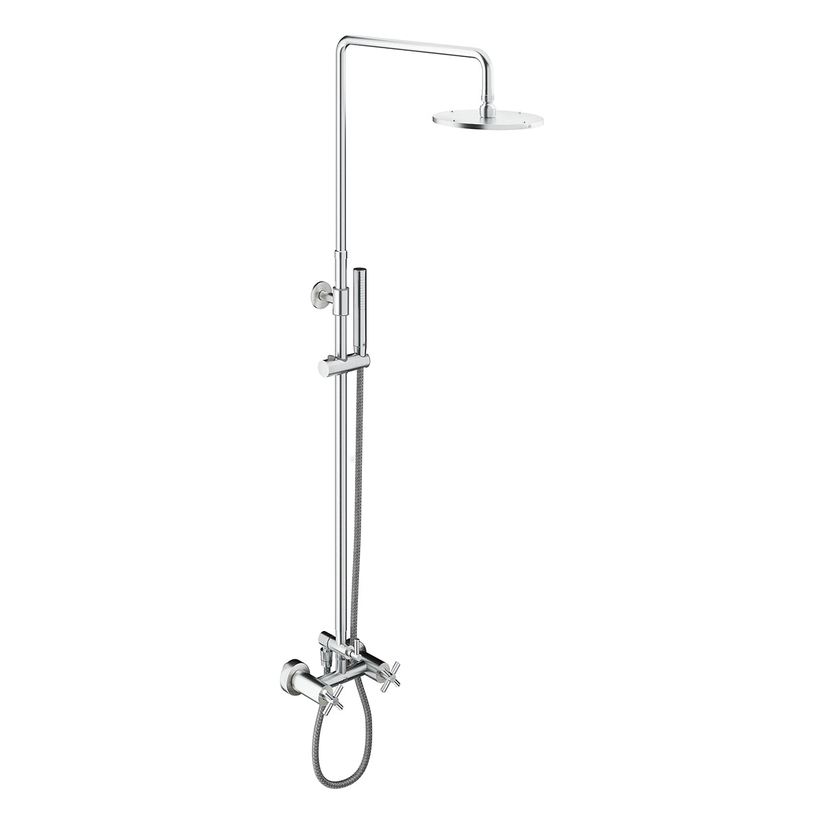 Outdoor Shower Company Wall Mount Hot & Cold Shower - "Smooth" Cross Handle Valve