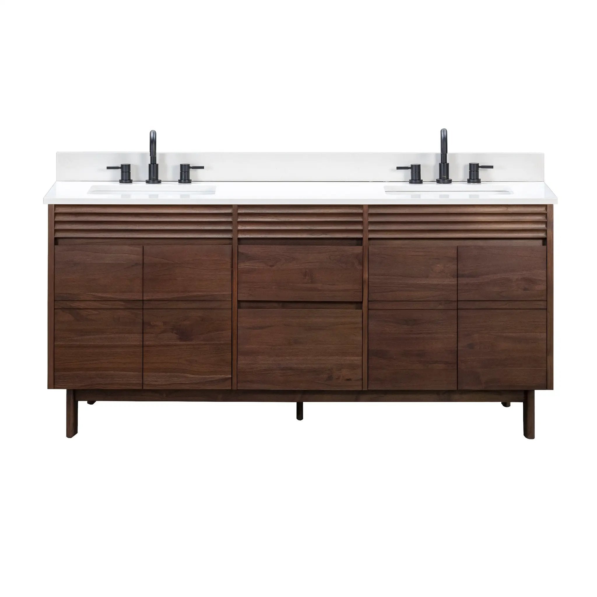 Avanity Carina 73 in. Double Sink Bathroom Vanity Set in Coffee Teak by Avanity