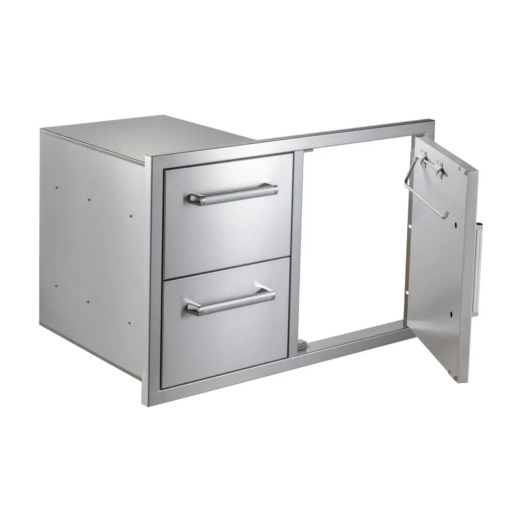 stainless steel drawer and door
