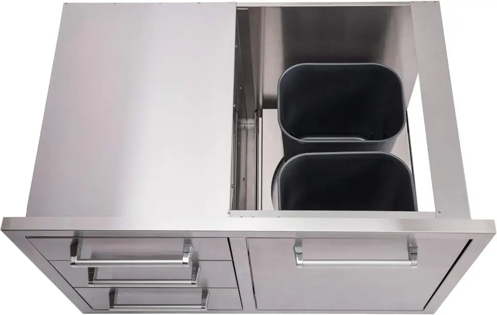 stainless steel drawer and door