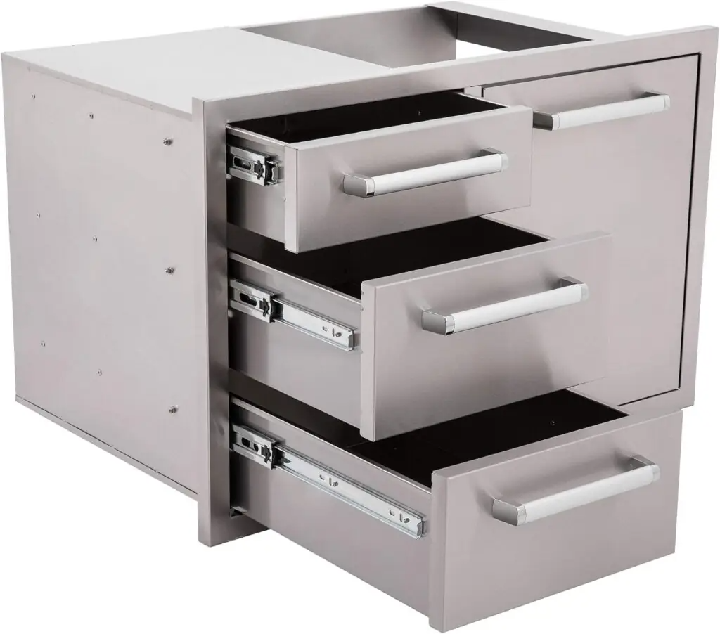 stainless steel drawer and door