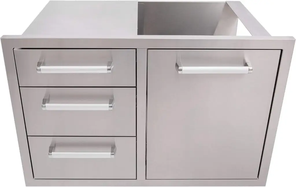 stainless steel drawer and door