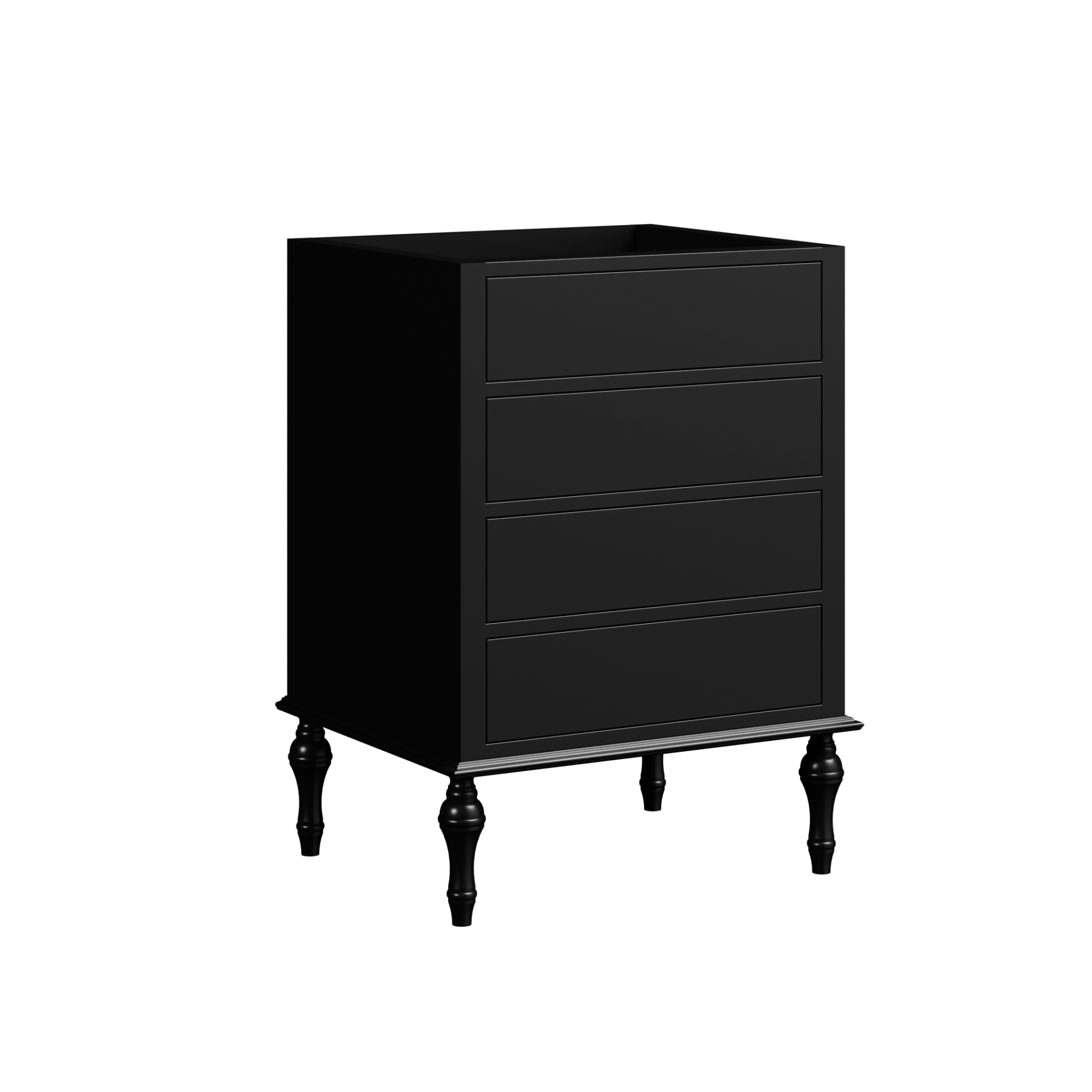 black satin paint vanity