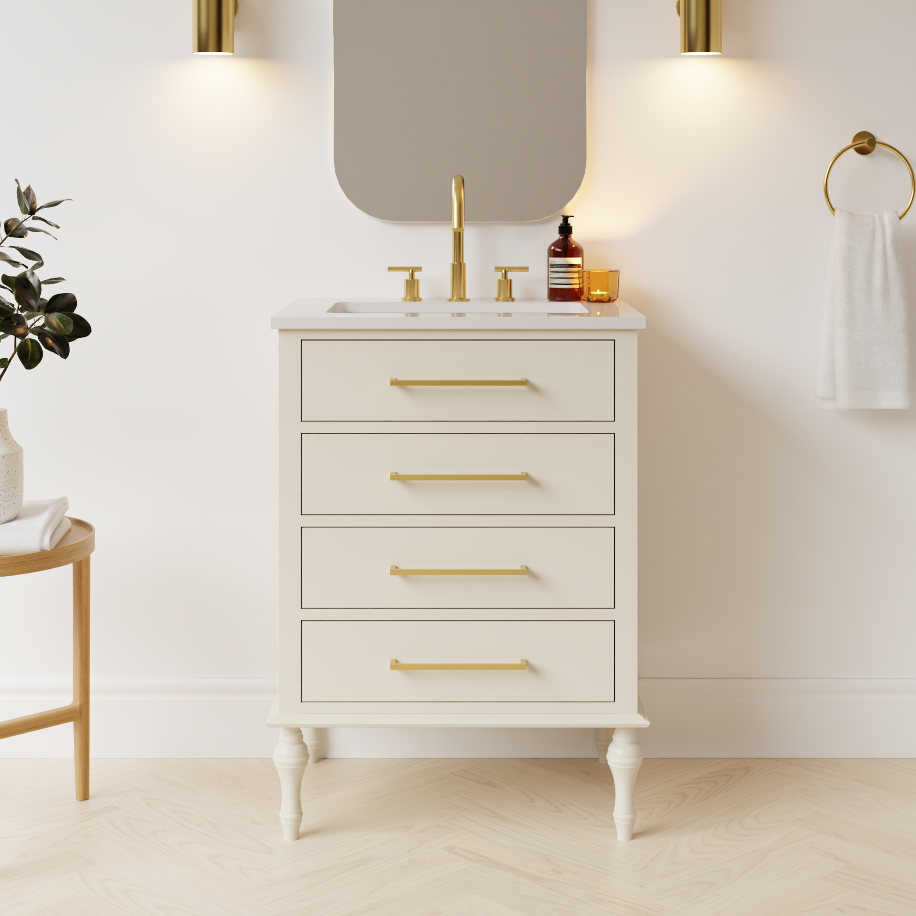 grey beige satin paint vanity