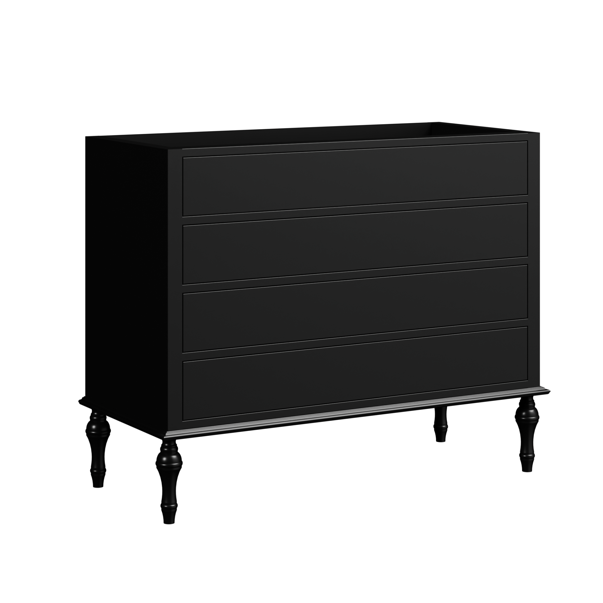 black satin paint vanity