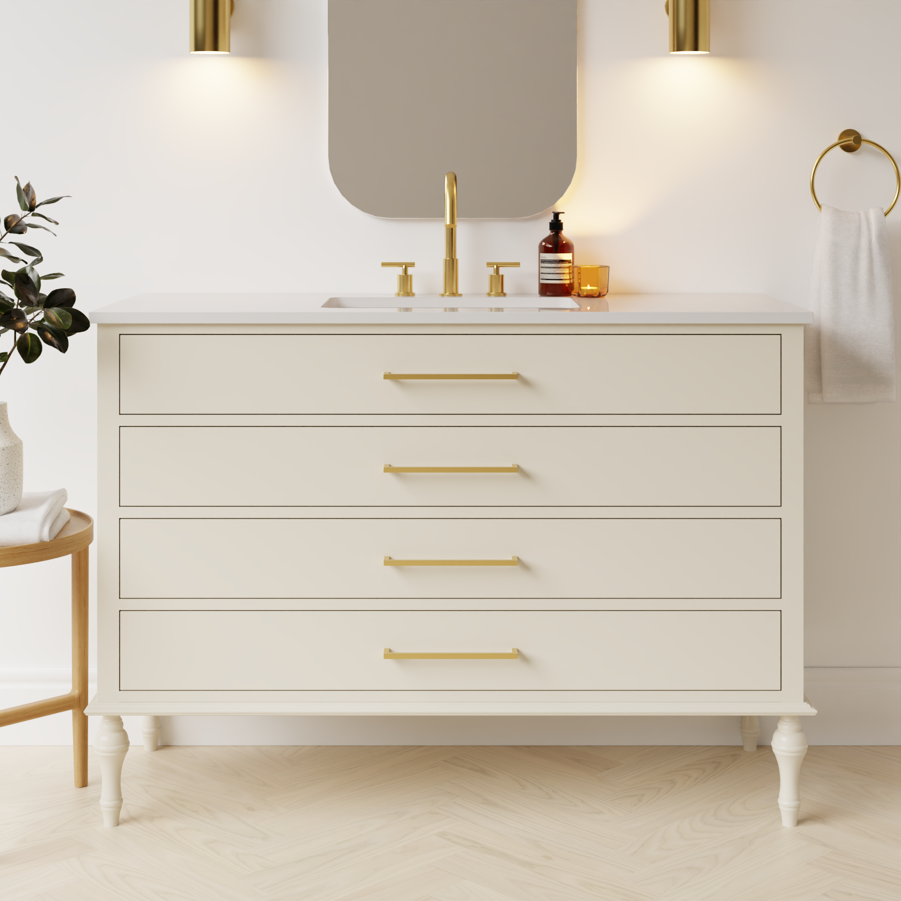 grey beige satin paint vanity