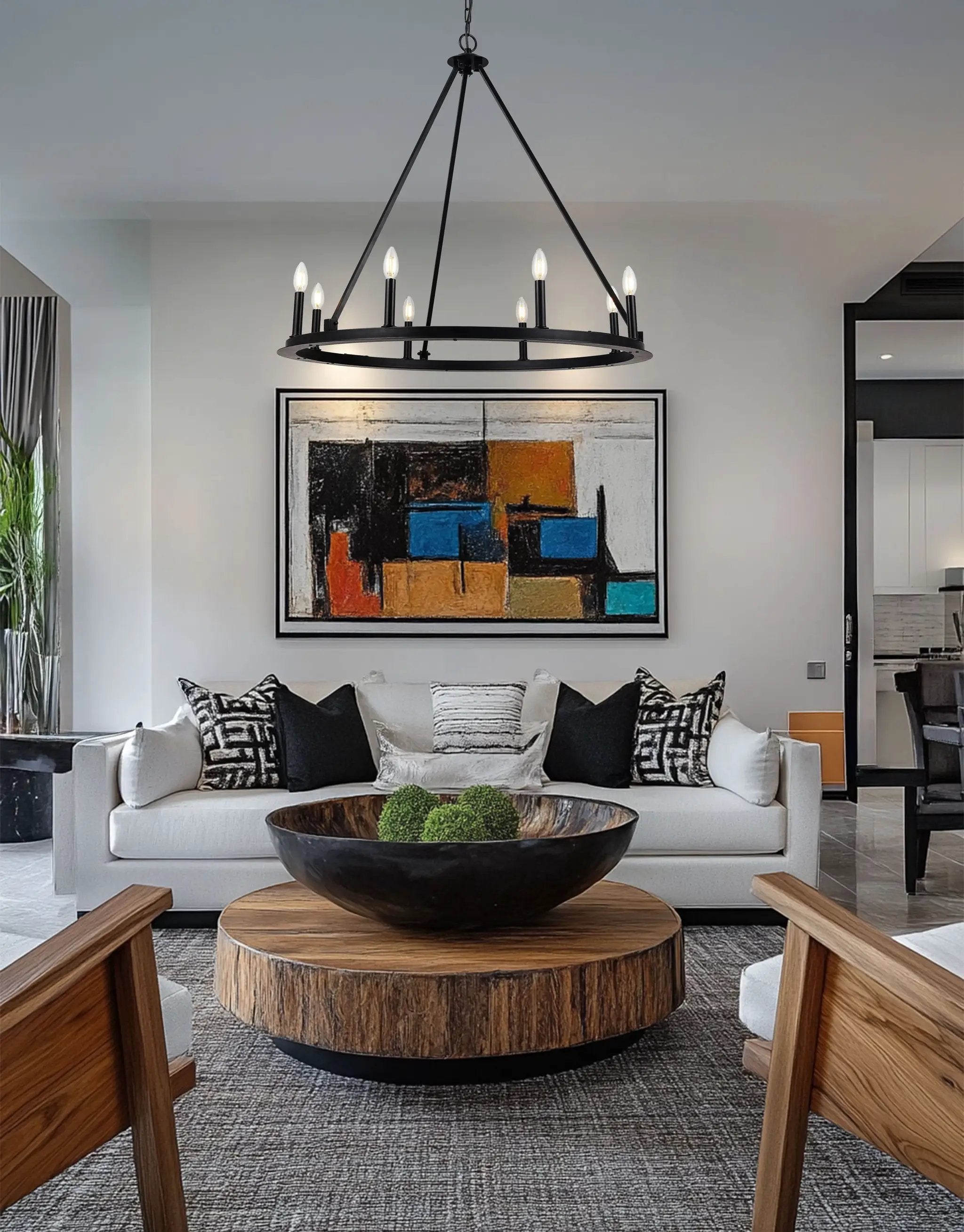 matte black chandeliers