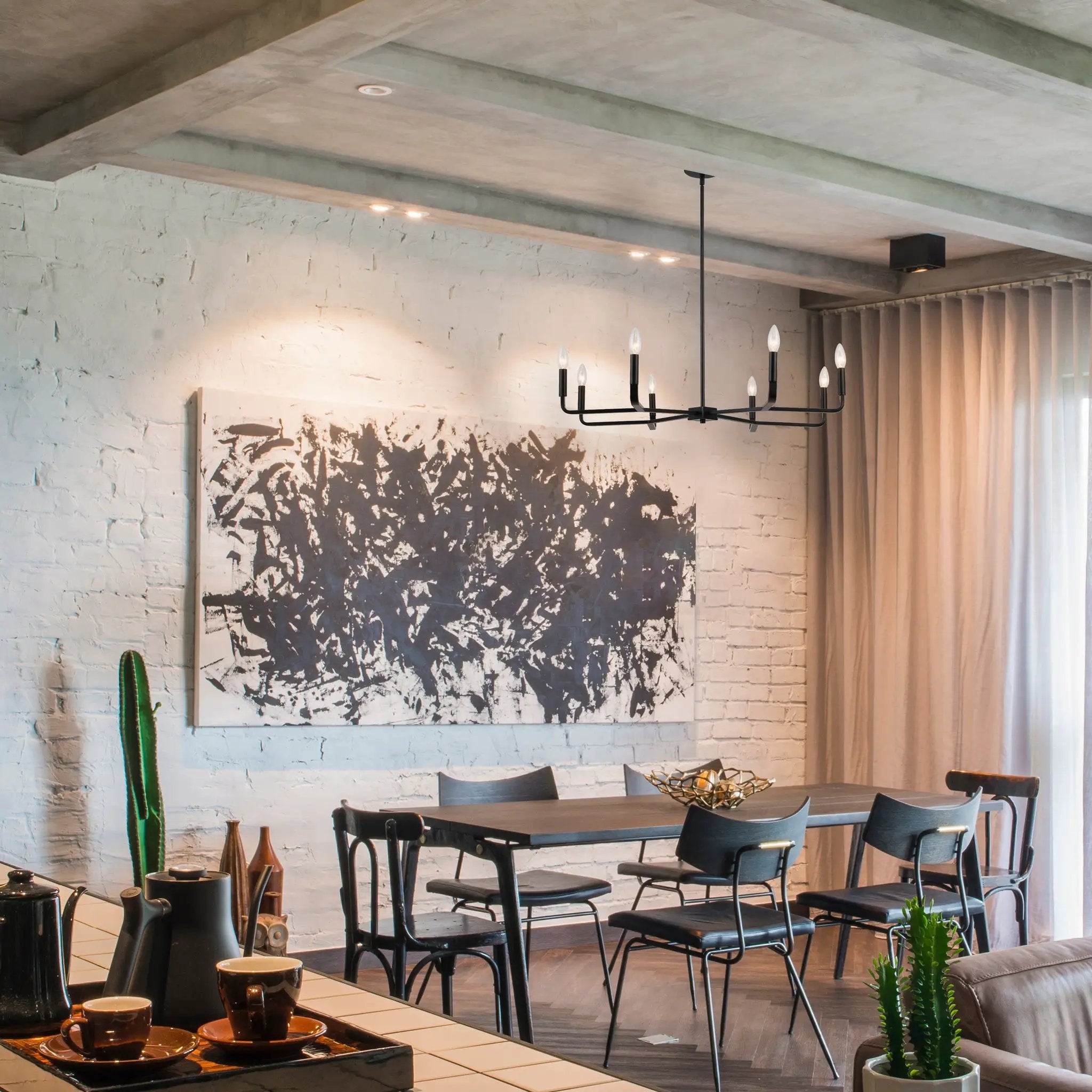 matte black chandeliers