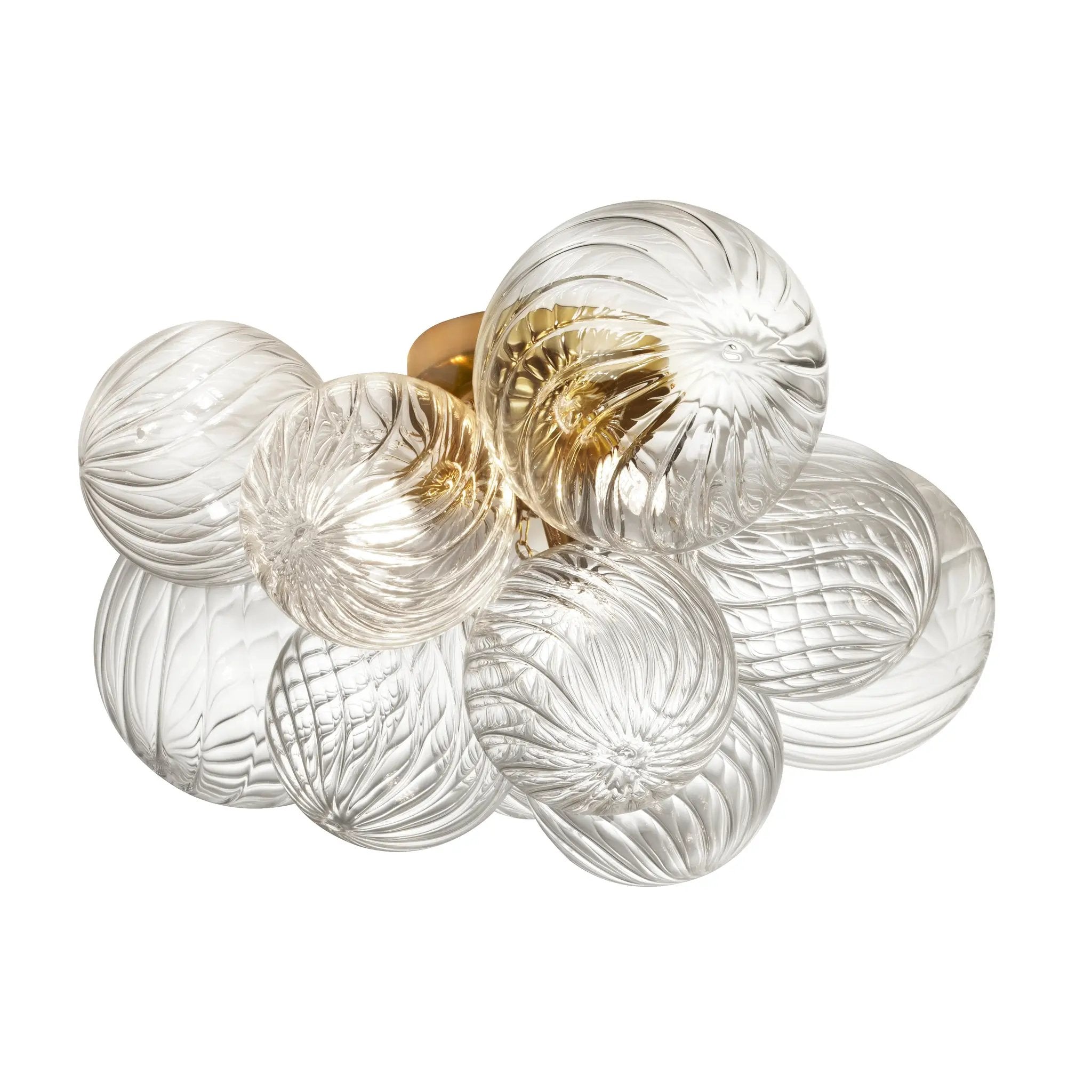 Dainolite 3 Light Halogen Flush Mount with Clear Spiral Glass by Dainolite