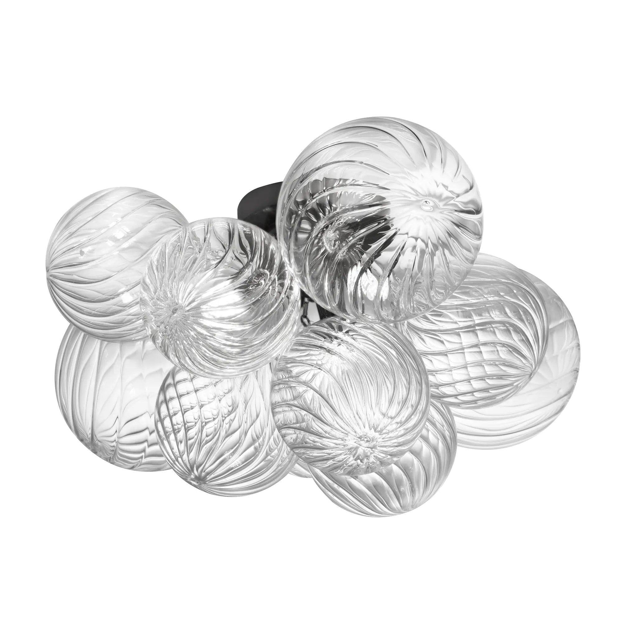Dainolite 3 Light Halogen Flush Mount with Clear Spiral Glass by Dainolite