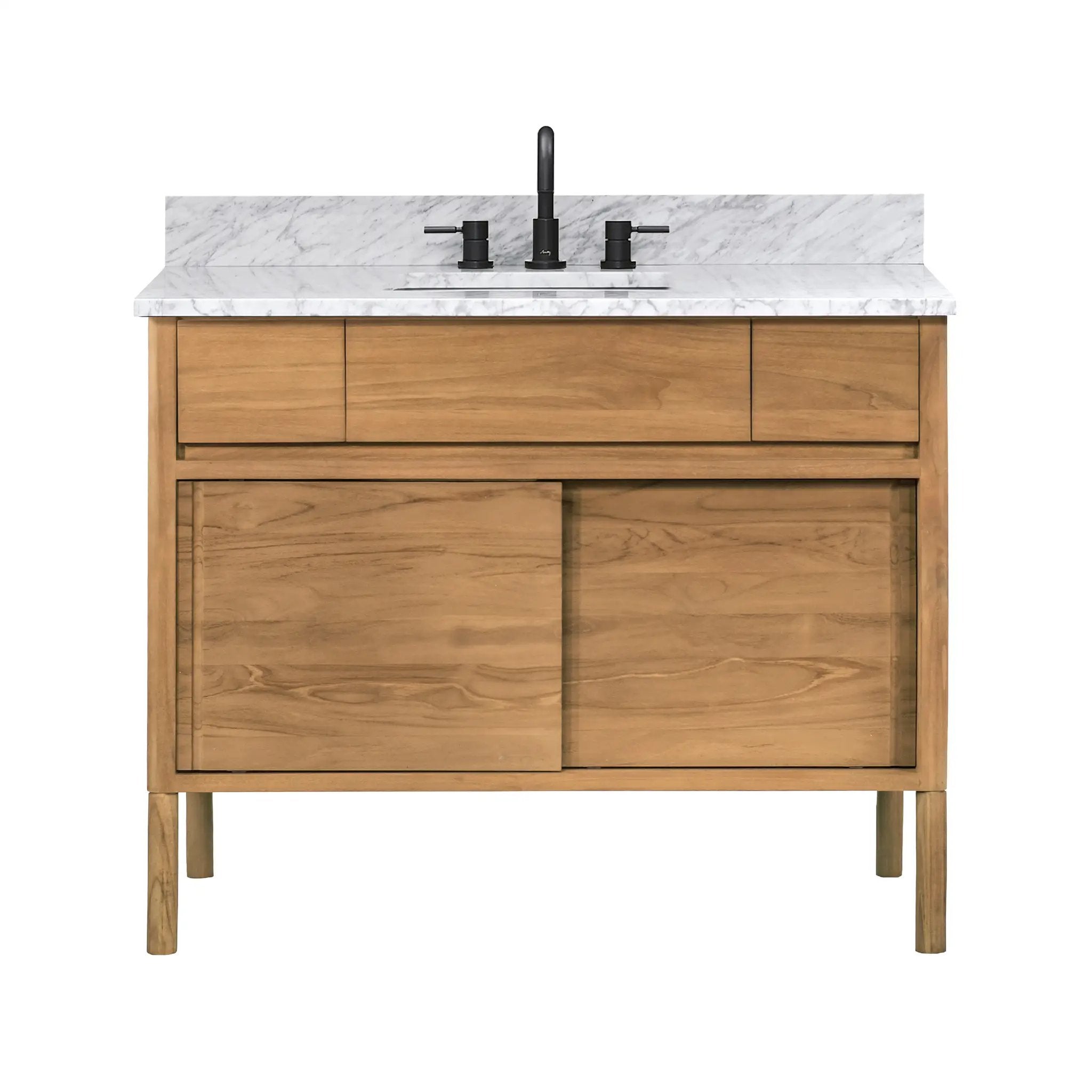 natural teak vanity set