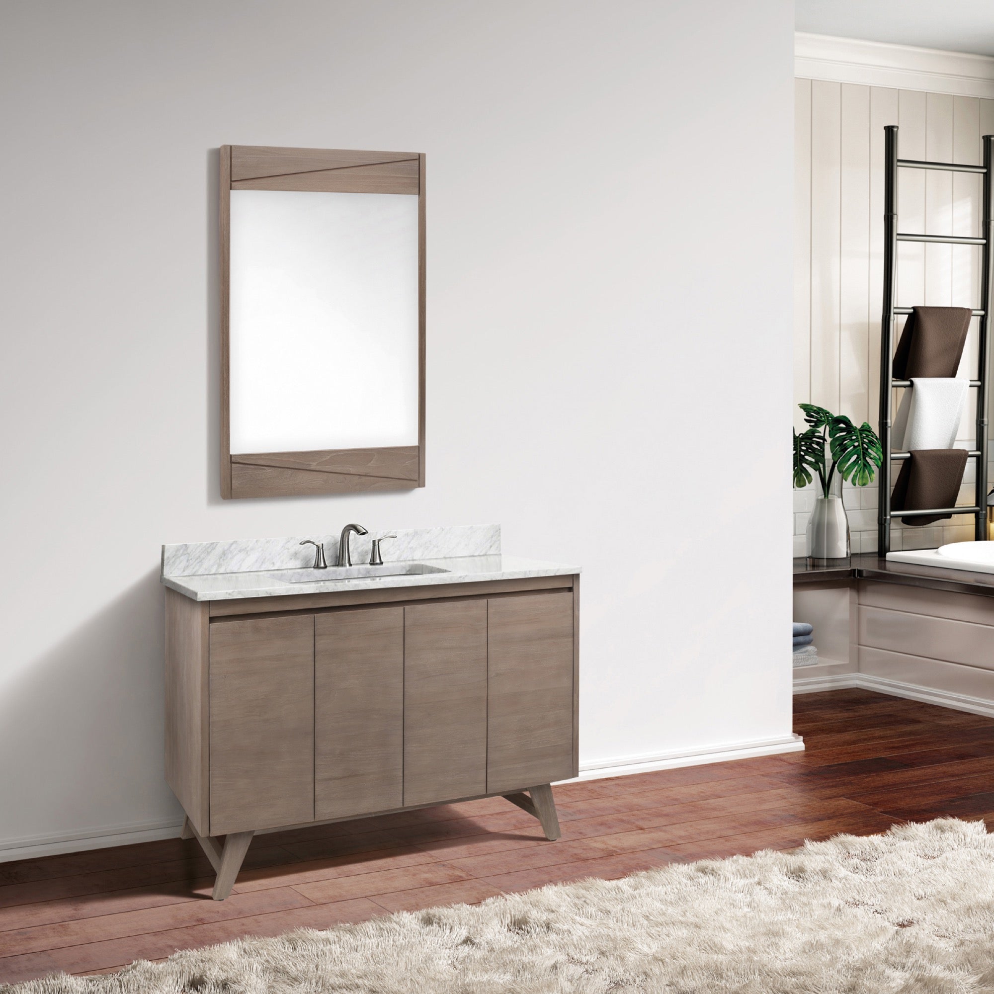 gray teak vanity set