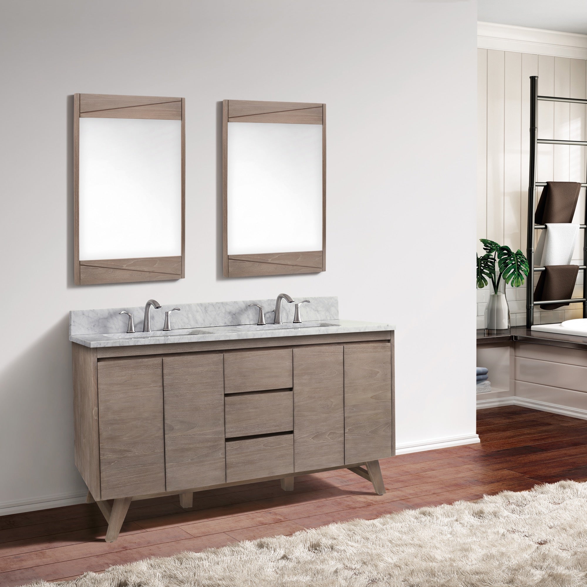 gray teak vanity set