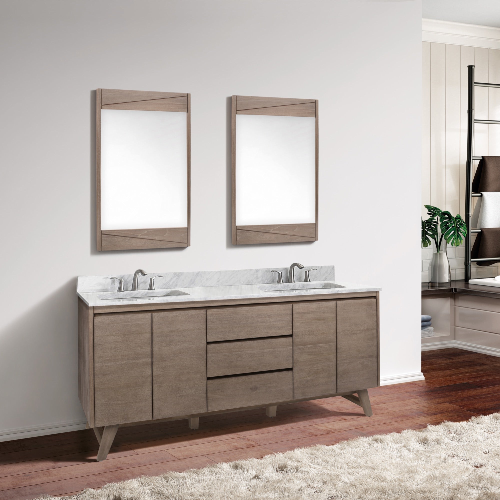 gray teak vanity set