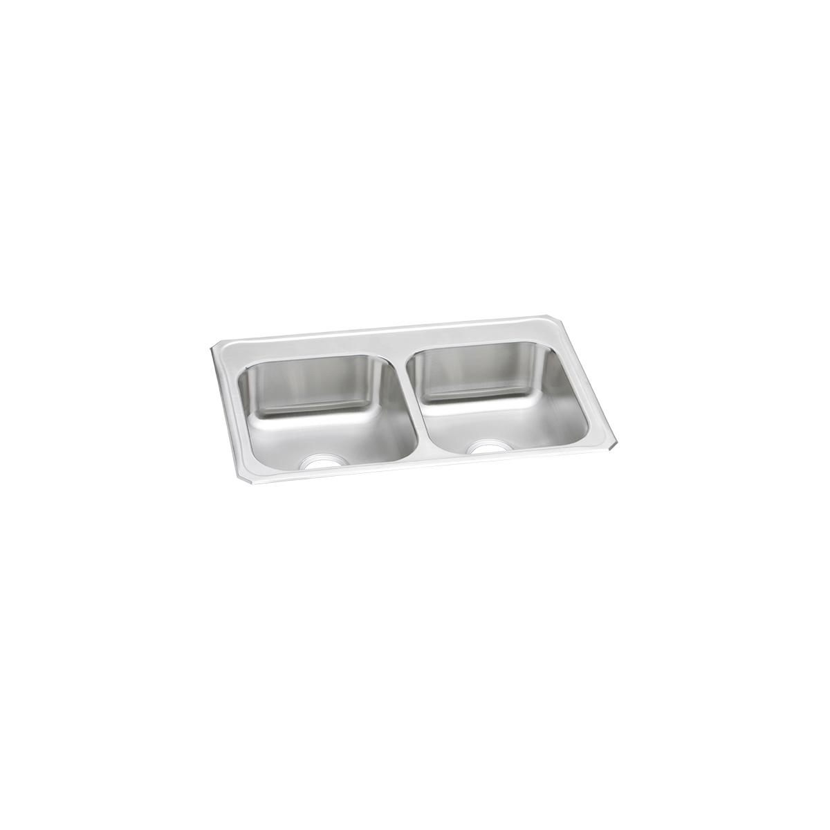 brushed satin equal double bowl drop-in sink