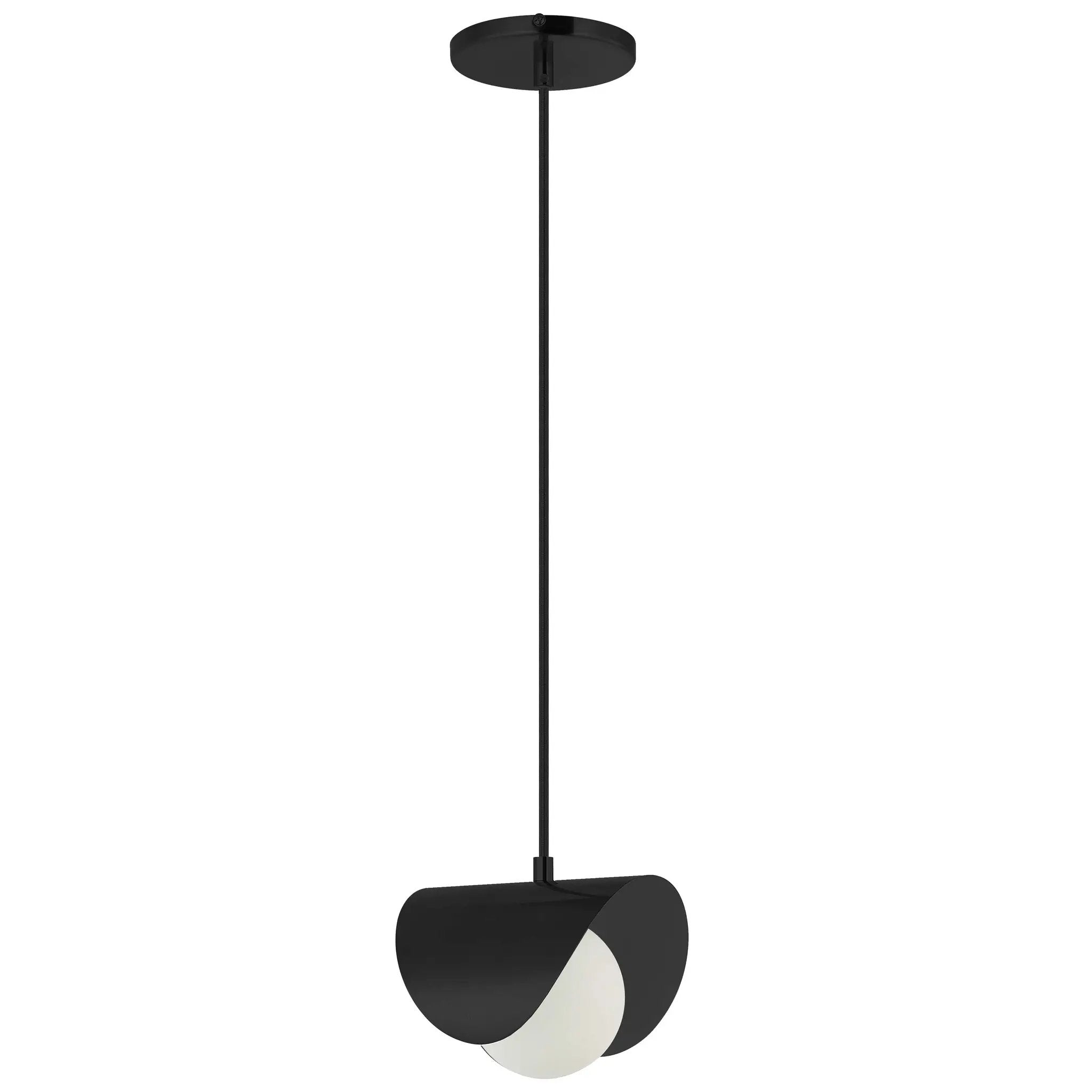 matte black with white opal glass pendants