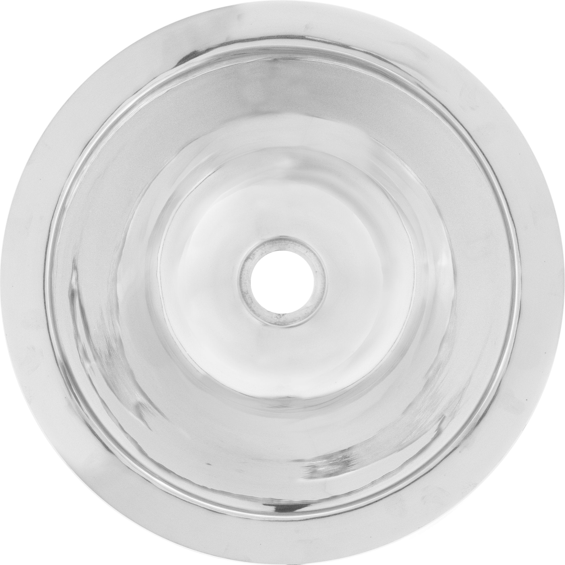 Linkasink Smooth Small Round Drop-In or Undermount Sink 13.5"