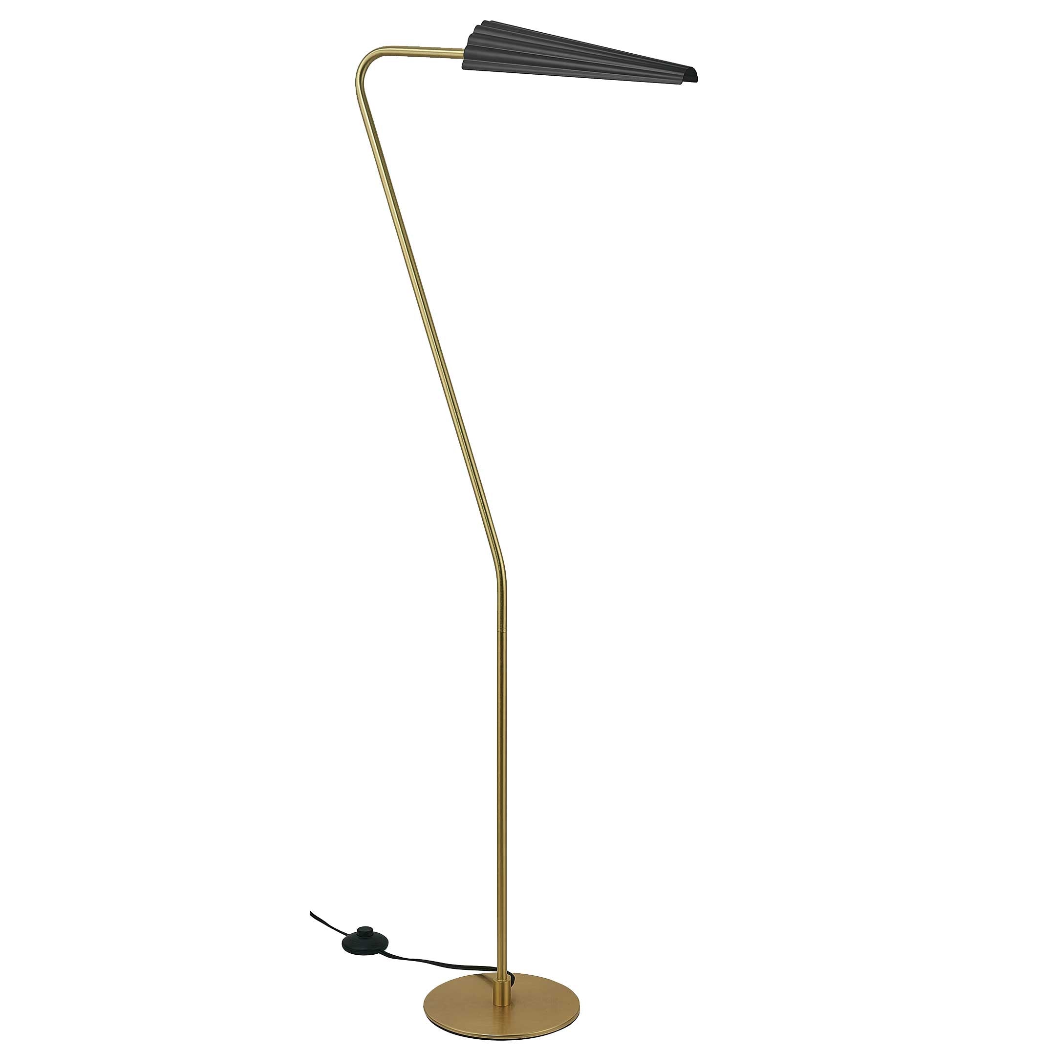 aged brass with matte black shade table lamp
