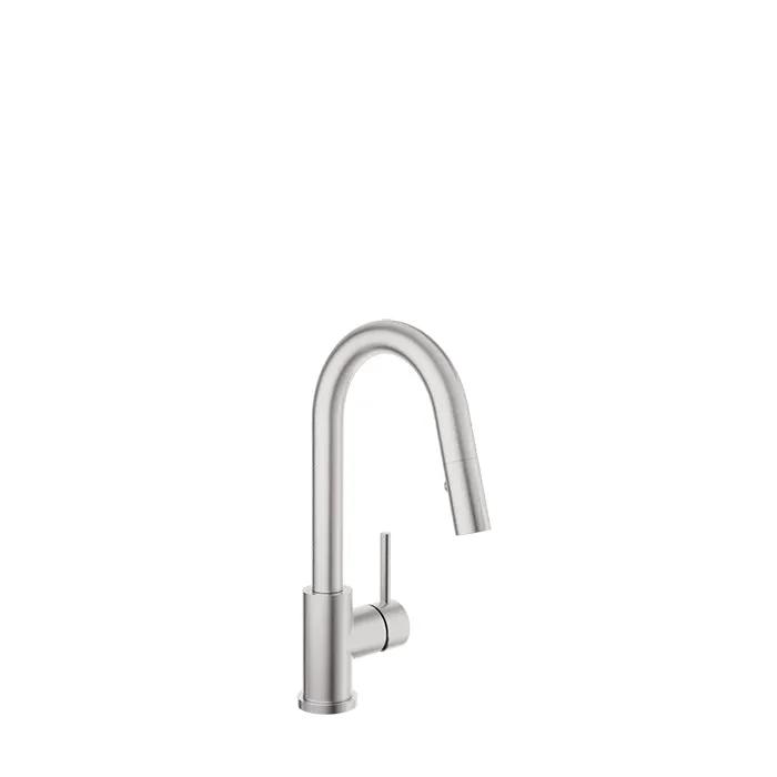 Baril Unick Single Hole Bar/Prep Kitchen Faucet with 2-Function Pull-Down Spray by Baril