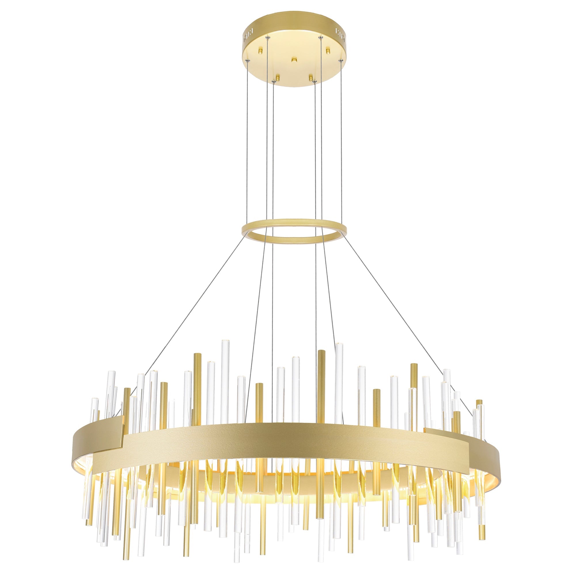 satin gold chandelier