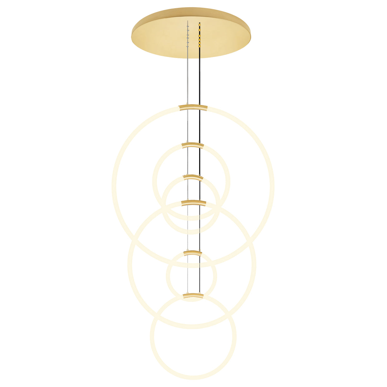 CWI Lighting Hoops Integrated LED 35" 6 Ring Chandelier