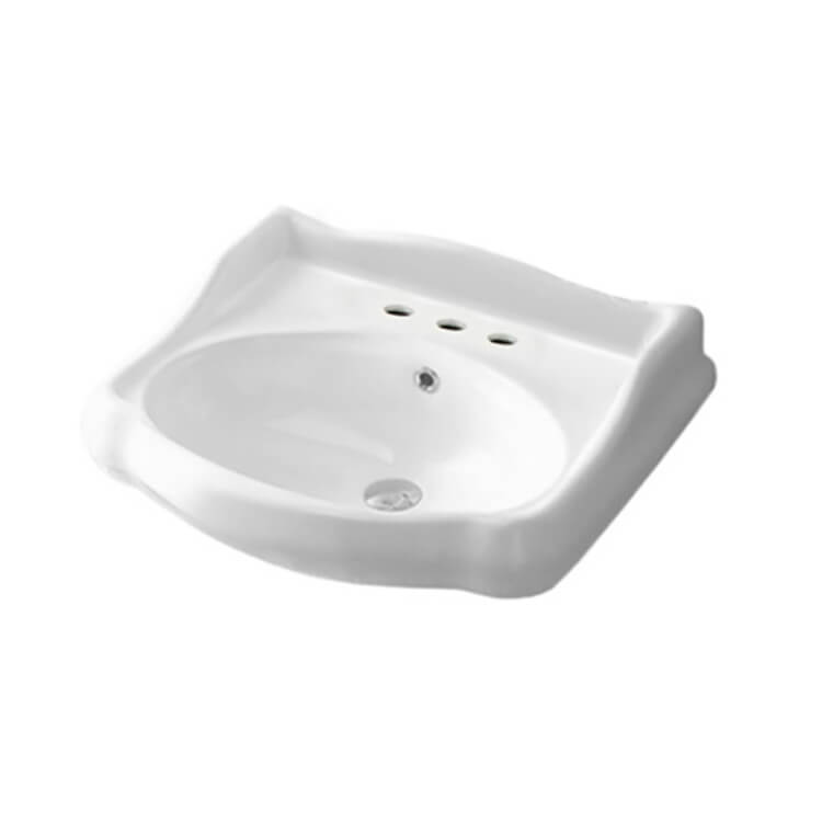 Nameeks Cerastyle 23-2/3" Ceramic Bathroom Sink Only for Pedestal Installation with One Faucet Hole - Includes Overflow