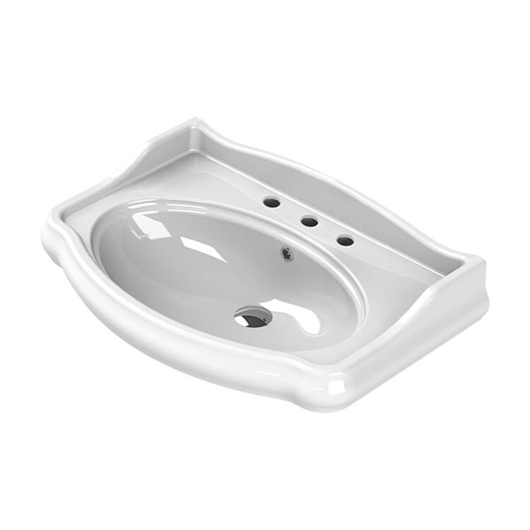 Nameeks CeraStyle Collection 33" Ceramic Wall Mounted Bathroom Sink with One Faucet Hole - Includes Overflow