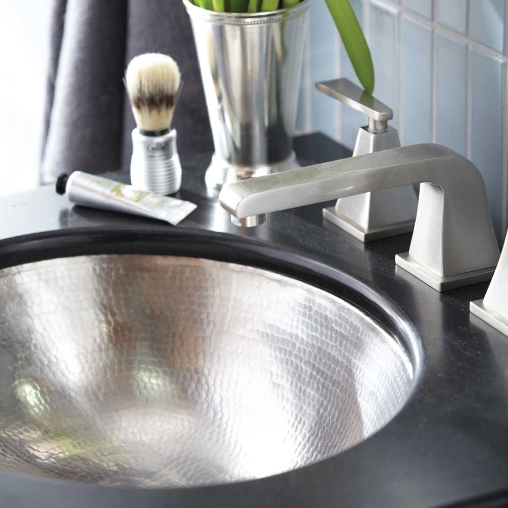 brushed nickel bathroom sink