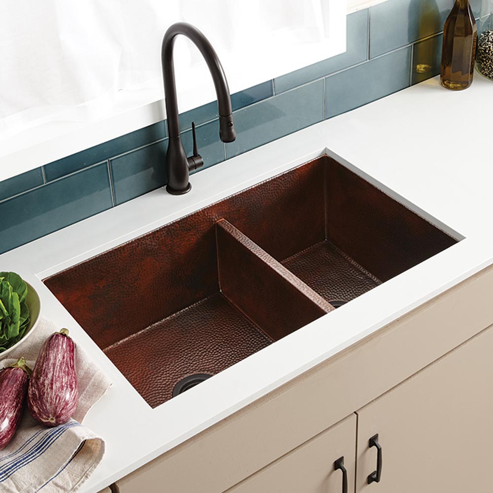 antique copper kitchen sink