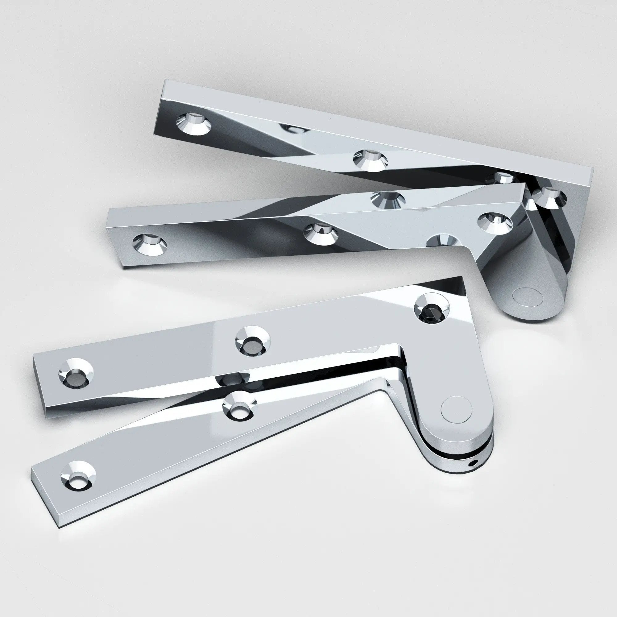 polished chrome hinge