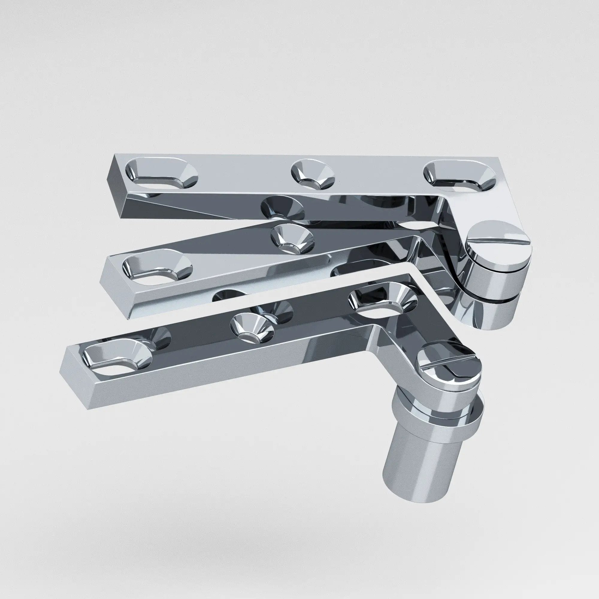 polished chrome hinge