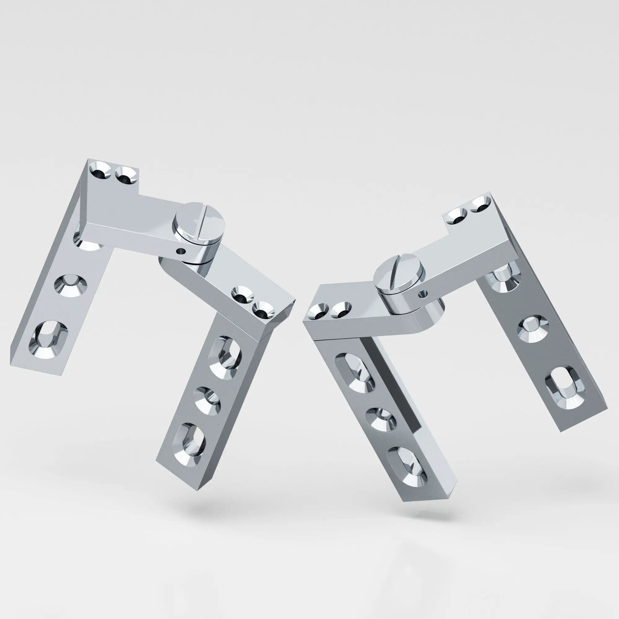 polished chrome hinge