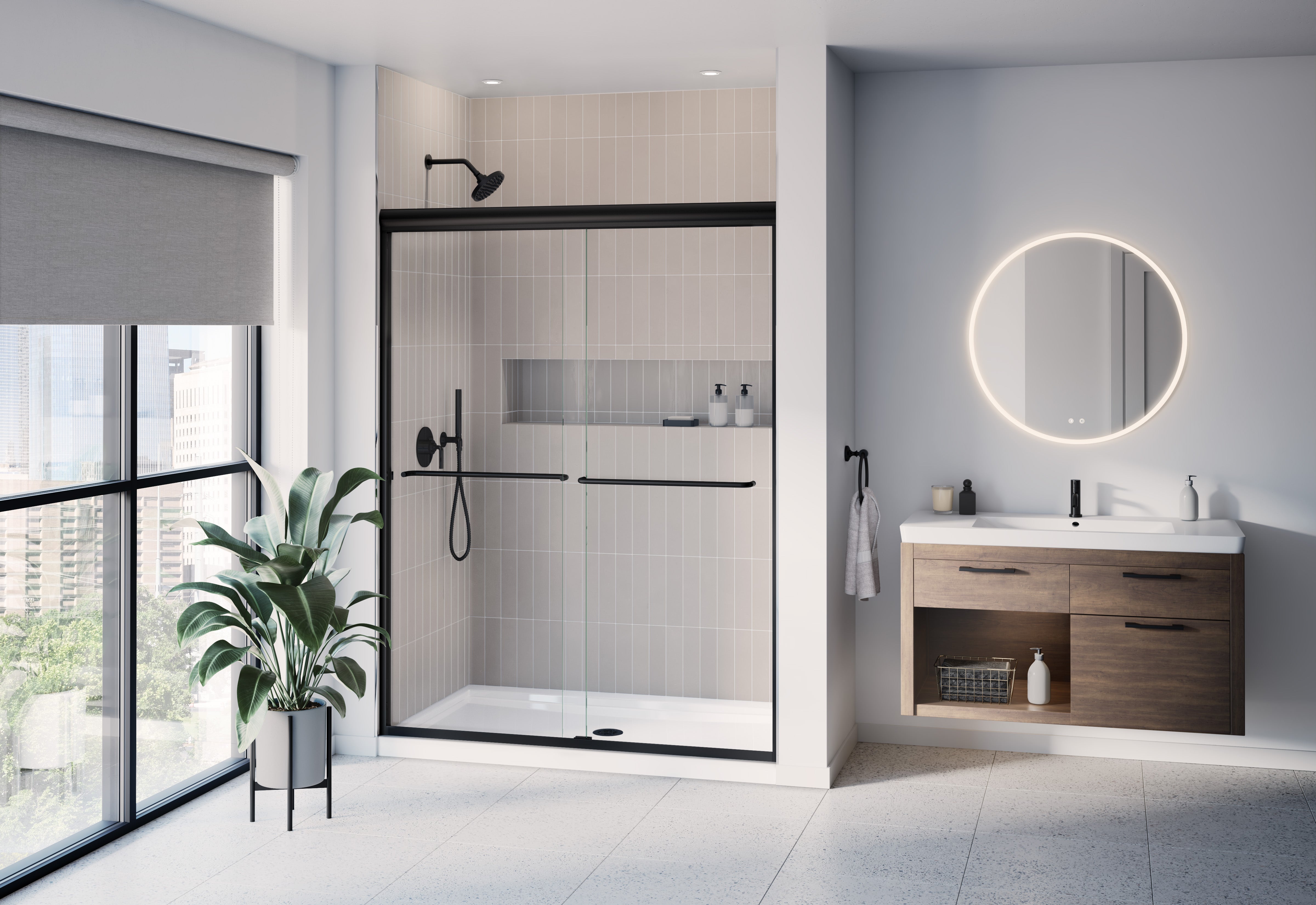 matte black shower door