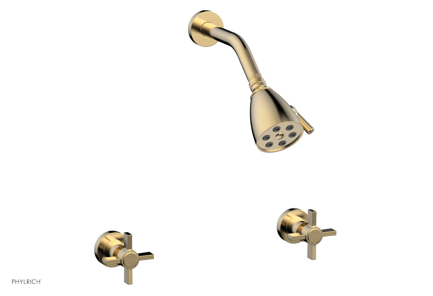 Phylrich BASIC Two Handle Shower Set - Blade Cross Handles