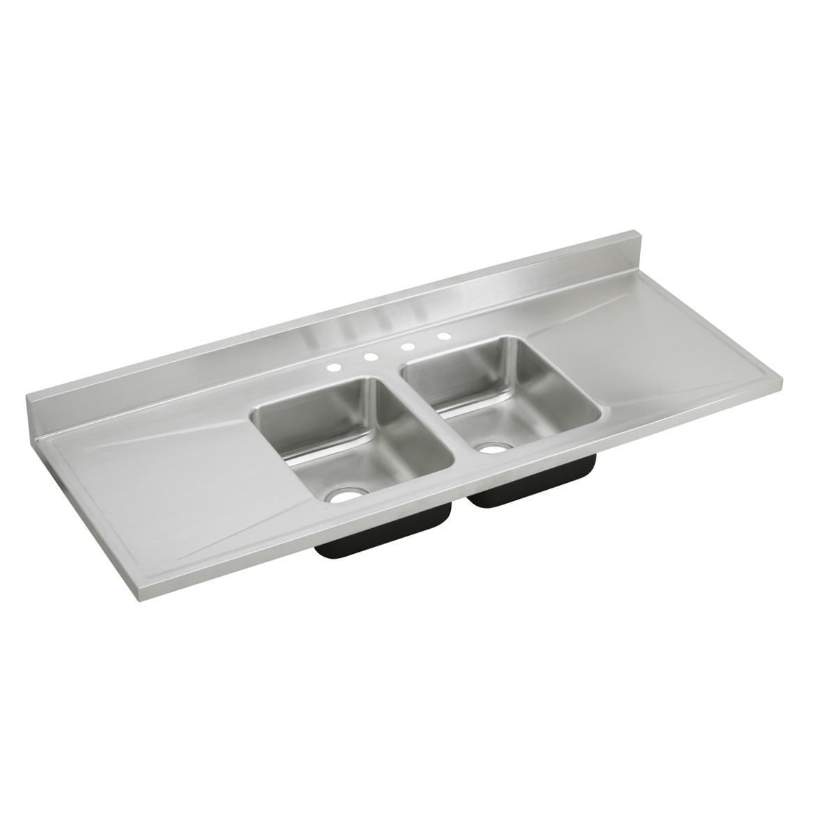 lustrous satin equal double bowl sink top