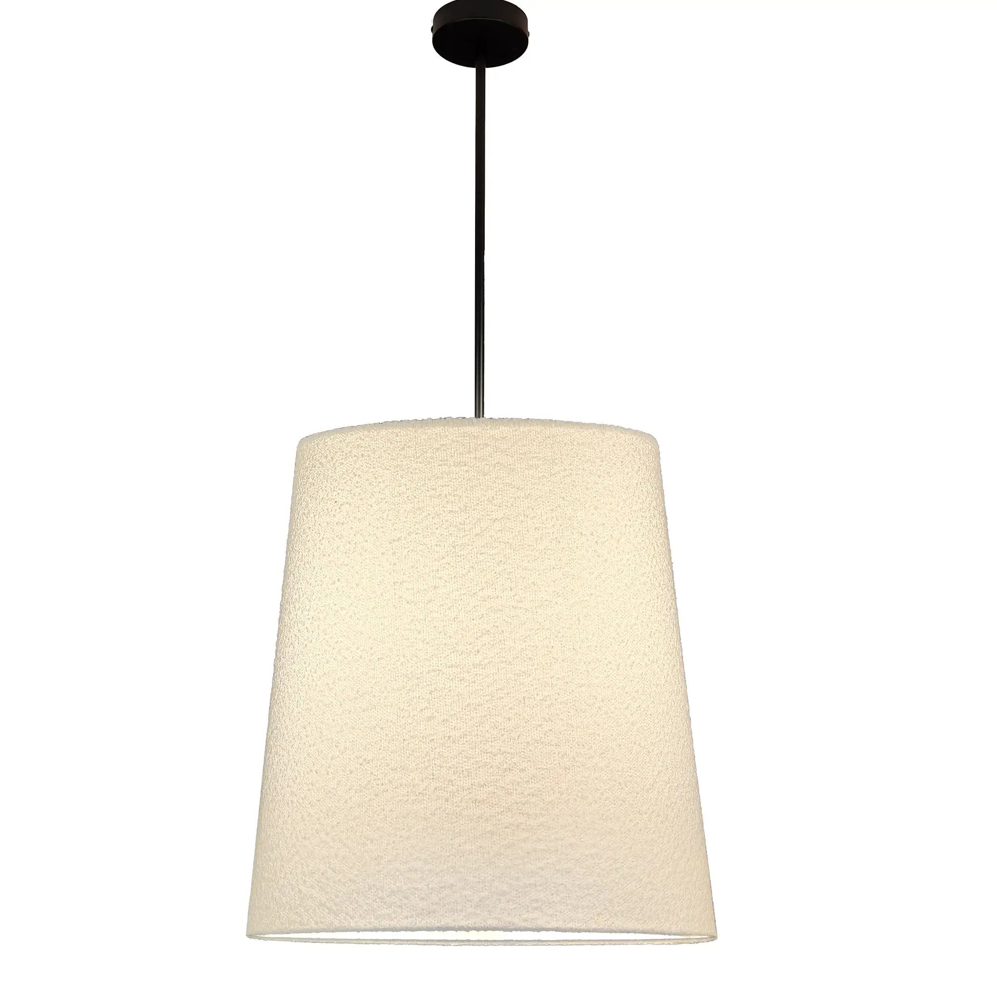 Dainolite 1 Light Incandescent Pendant Light with Boucle Fabric Shade by Dainolite