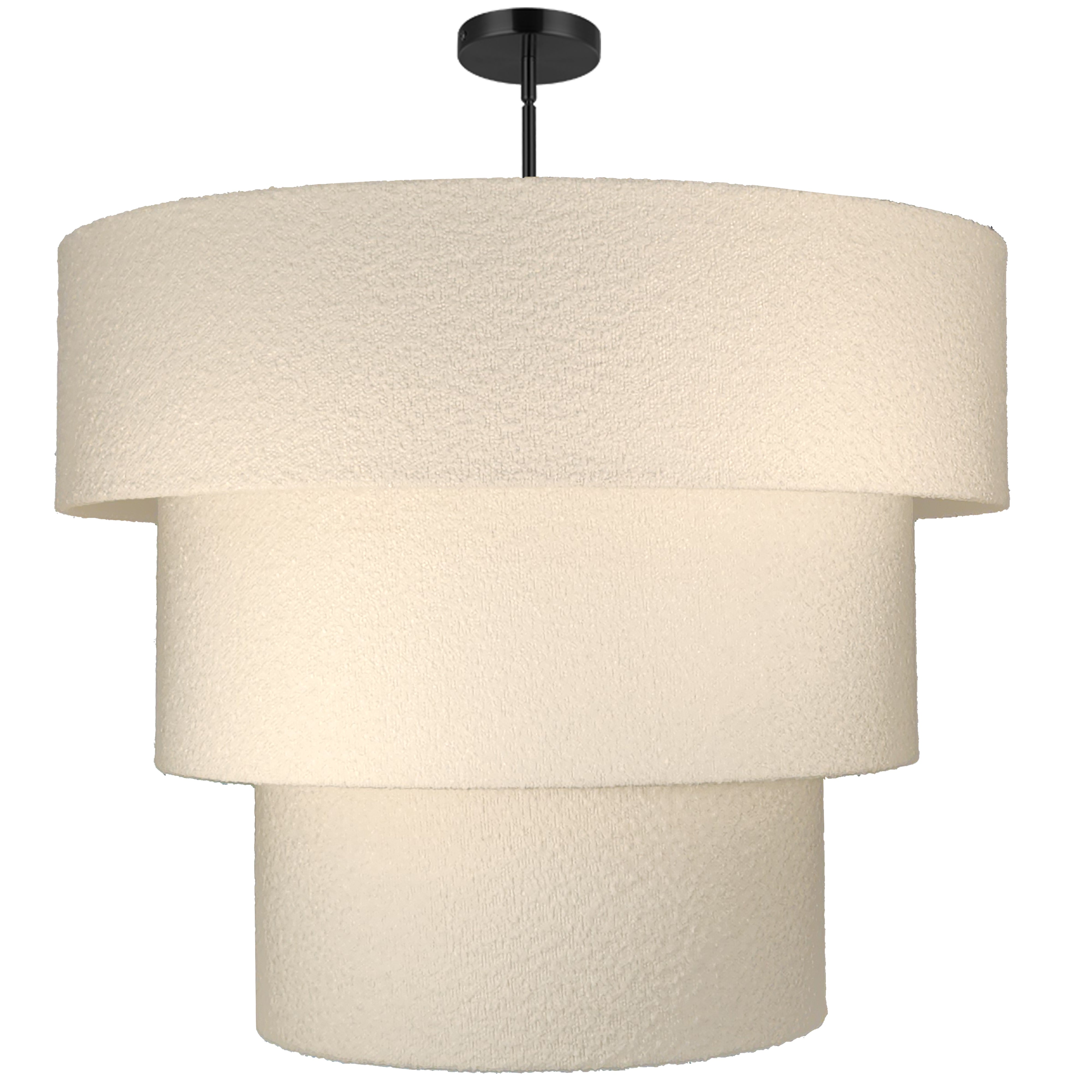 Dainolite 9 Light Incandescent Pendant Light with Boucle Fabric Shade