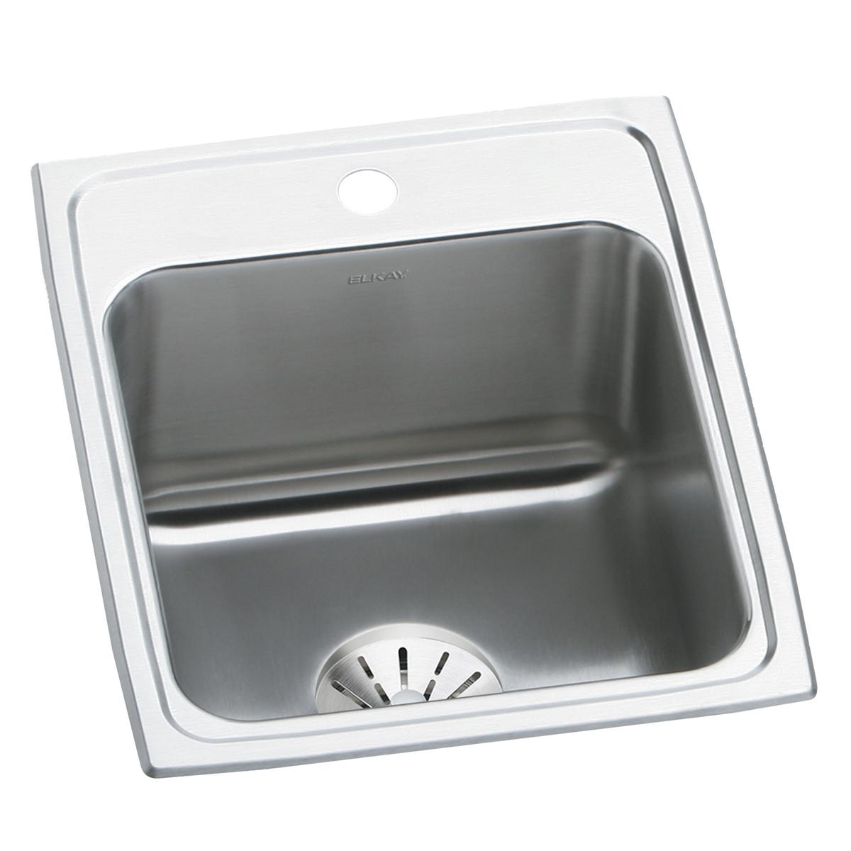 Elkay Lustertone Classic 17" x 22" x 10-1/8" Single Bowl Drop-in Sink with Perfect Drain